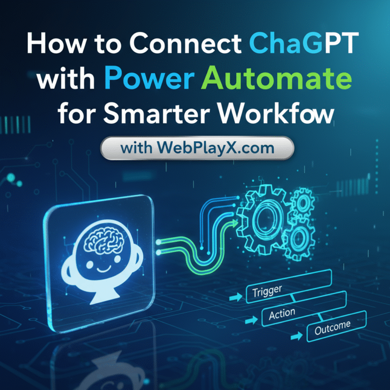 How to Connect ChatGPT with Power Automate for Smarter Workflows WITH WEBPLAYX.COM