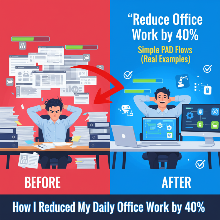 Reduce Office Work by 40% Using Power Automate Desktop (Real Examples)